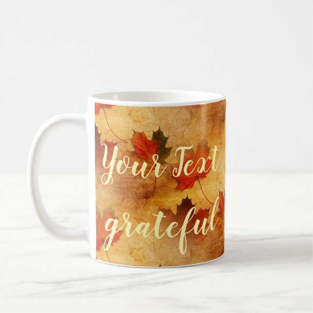 Autumn Red Maple Tree Personalized Coffee Mug (Left)