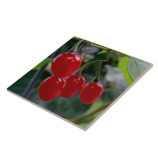 Autumn red spots ceramic tile (Side)