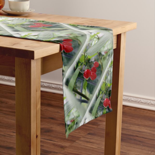 Autumn red spots long table runner (In Situ)