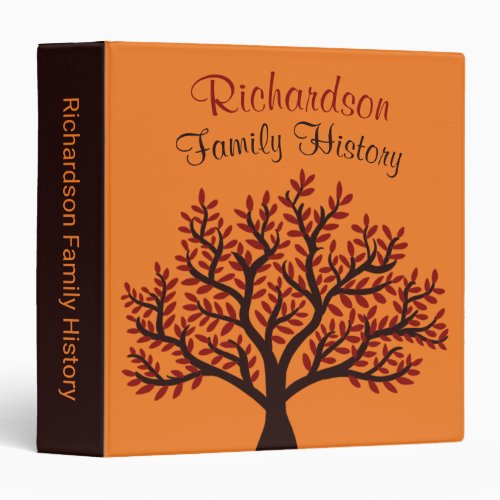 Autumn Red Sunset Family Genealogy Organization 3 Ring Binder