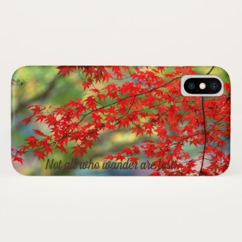 Autumn Red Tree Maple Custom Text Iphone Xs Case by Frasure_Studios at Zazzle