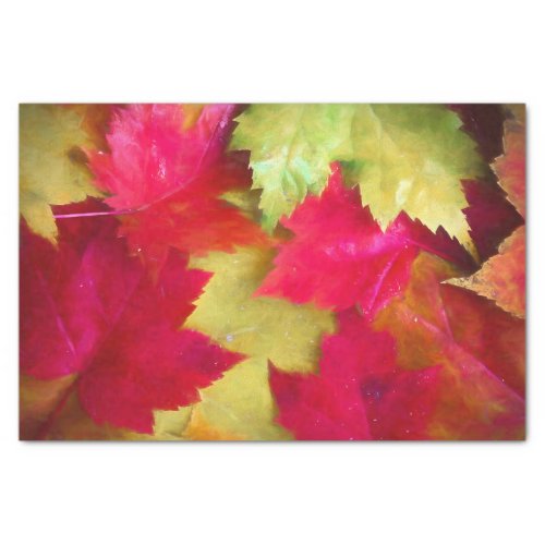 Autumn Red Yellow Maple Leaves Art  Tissue Paper