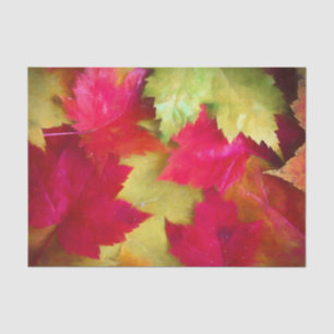 Autumn Red Yellow Maple Leaves Art Tissue Paper