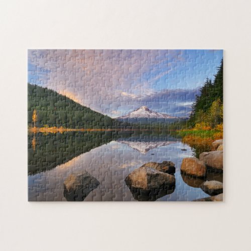 Autumn Reflection of Mount Hood in Trillium Lake Jigsaw Puzzle