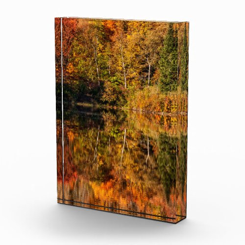 Autumn reflection on Coffin Pond Photo Block