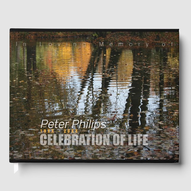Autumn Reflections Celebration of Life Guest Book (Front)