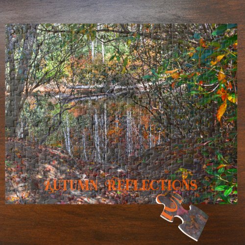 Autumn Reflections Mountain Stream Photographic Jigsaw Puzzle