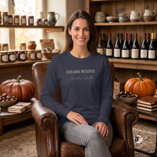 Autumn Reserve Minimalist Name Typography Navy T-Shirt