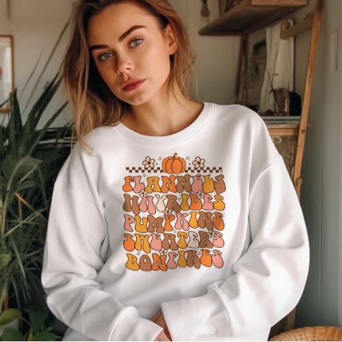 AUTUMN RETRO PUMPKIN HAYRIDES PUMPKINS BONFIRES SWEATSHIRT