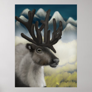 Autumn Reverie: Majestic Reindeer Poster