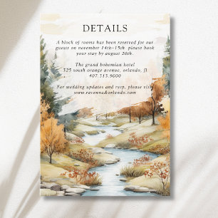 Autumn River Forest Landscape Wedding Details Enclosure Card