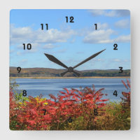 Autumn River Scene Wall Clock