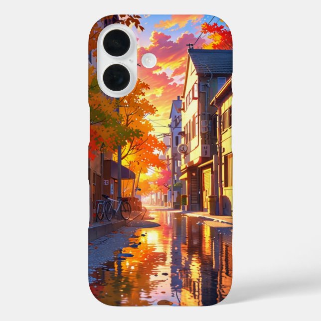 Autumn Riverside Town Case-Mate iPhone Case (Back)