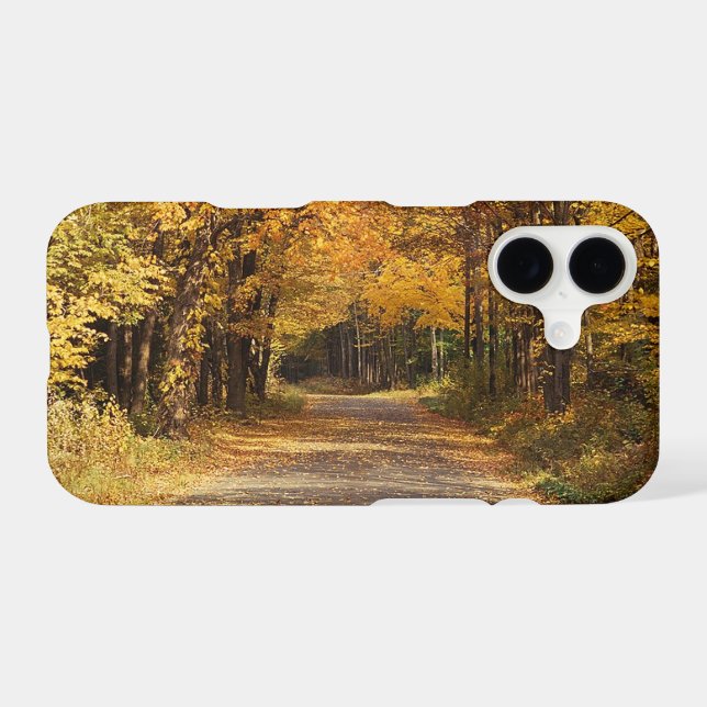 Autumn Road Fall Foliage Path Phone Case (Back Horizontal)