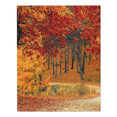 Autumn Road Faux Canvas Print