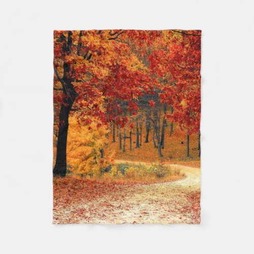 Autumn Road Fleece Blanket