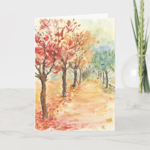 Autumn Road greeting card