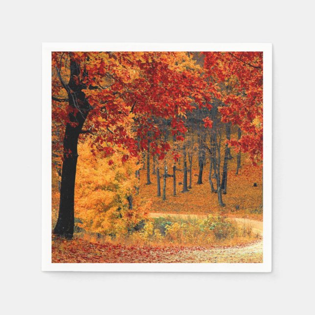 Autumn Road Napkins (Front)