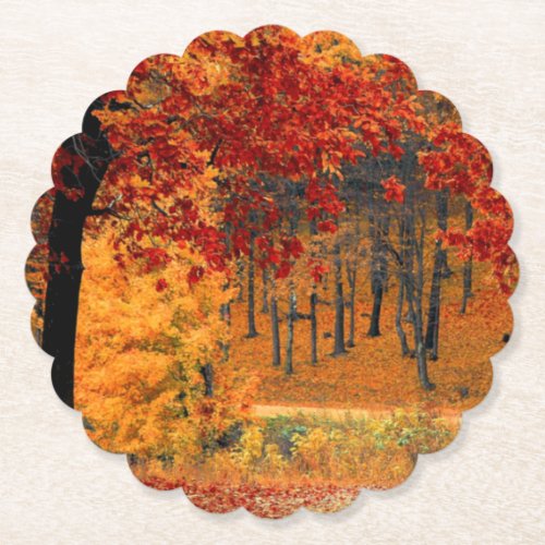 Autumn Road Paper Coaster