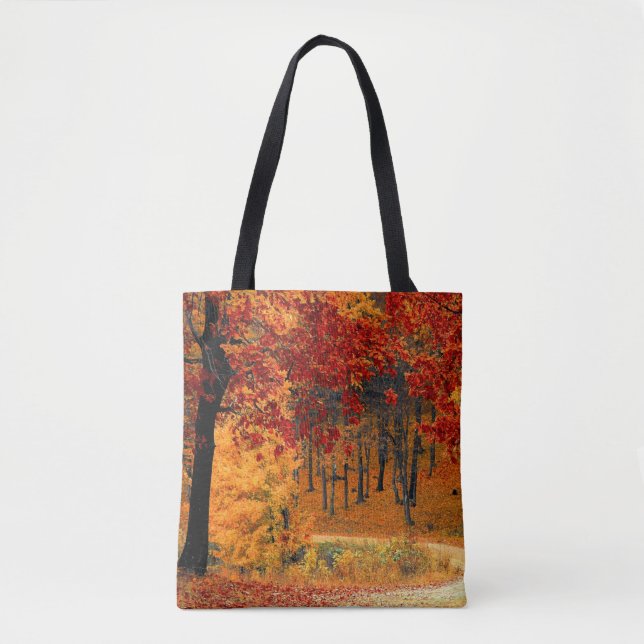 Autumn Road Tote Bag (Front)