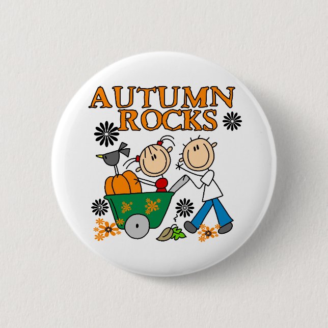 Autumn Rocks Pinback Button (Front)