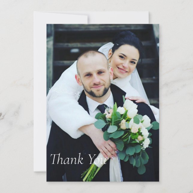 Autumn Romance Arch Floral Wedding Thank You Card (Front)