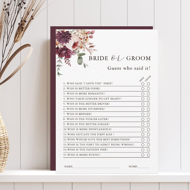 Autumn Romance Bride or Groom Editable Card (Creator Uploaded)