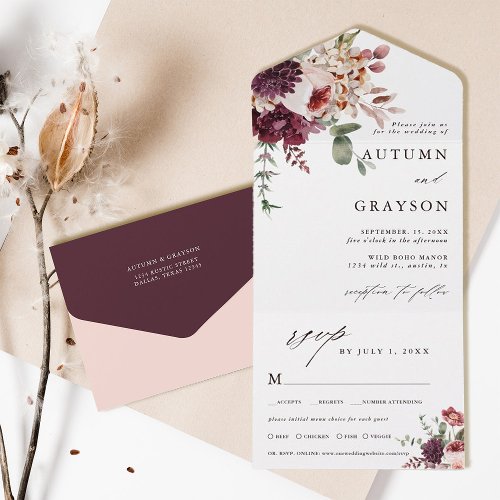 Autumn Romance Elegant Floral Wedding 