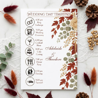 Autumn Romance Fall Bliss | Ivory Burgundy Wedding Enclosure Card