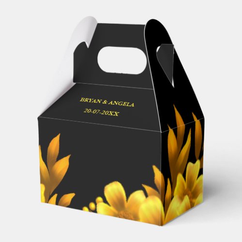 Autumn romance faux gold  blackfloral geometric favor boxes