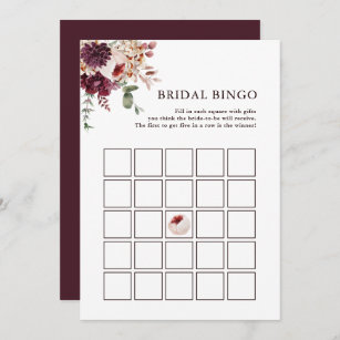 Bridal bingo card template shower Royalty Free Vector Image