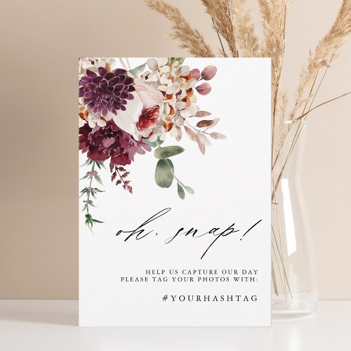 Autumn Romance Floral Oh Snap Sign Editable Card