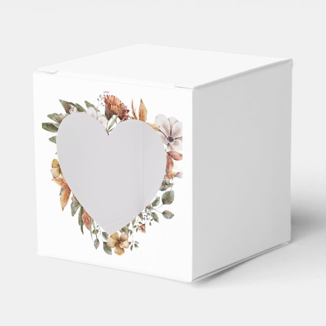 Autumn Romance Floral Wedding  Favor Boxes (Front Side)
