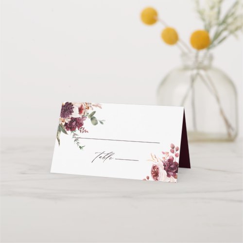 Autumn Romance Floral Wedding Personalized Place Card
