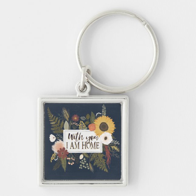 Autumn Romance III | With You I Am Home Keychain (Front)