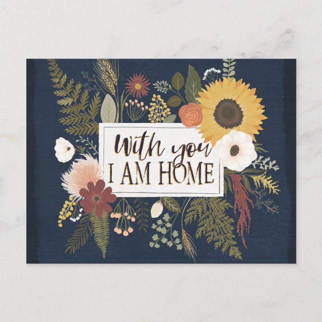 Autumn Romance III | With You I Am Home Postcard (Front)