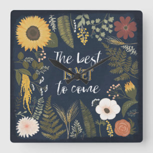 Autumn Romance VI The Best is Yet To Come Square Wall Clock