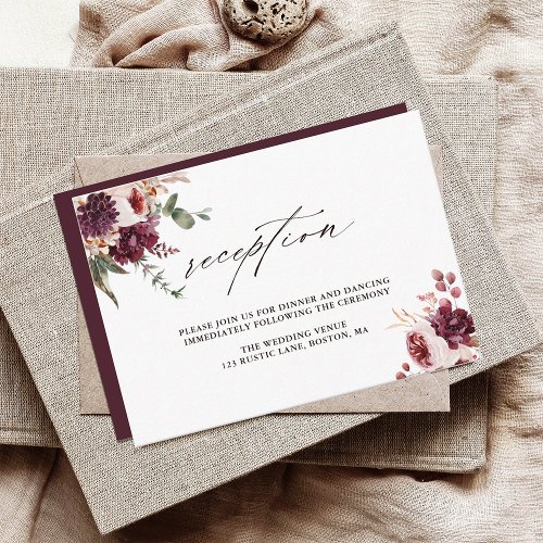 Autumn Romance Watercolor Floral Wedding Reception