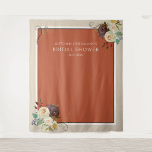 Autumn Roses Bridal Shower Photo Backdrop