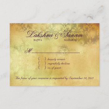 Autumn Rsvp Wedding Reply Card Leaves Purple by WeddingShop88 at Zazzle