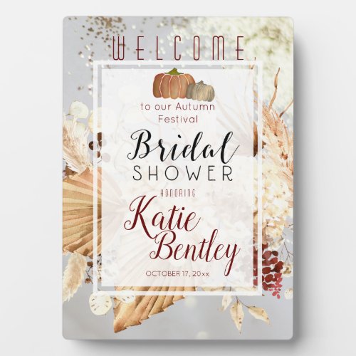 Autumn Rustic Boho Bridal Shower Welcome Plaque