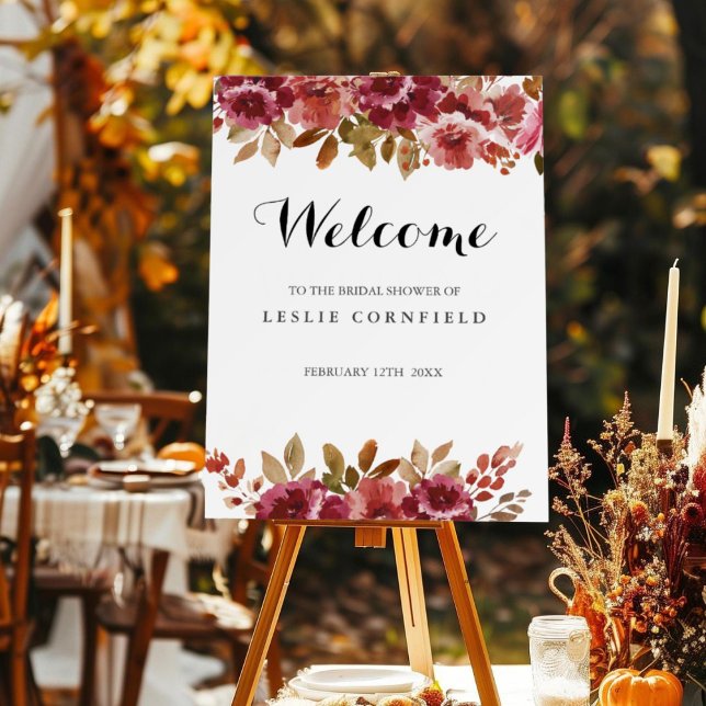 Autumn Rustic Brunch & Bubbly Bridal Shower Foam Board (Creator Uploaded)