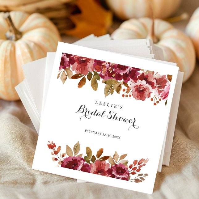Autumn Rustic Brunch & Bubbly Bridal Shower Napkins (Creator Uploaded)