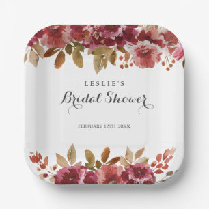 Autumn Rustic Brunch & Bubbly Bridal Shower Paper Plates