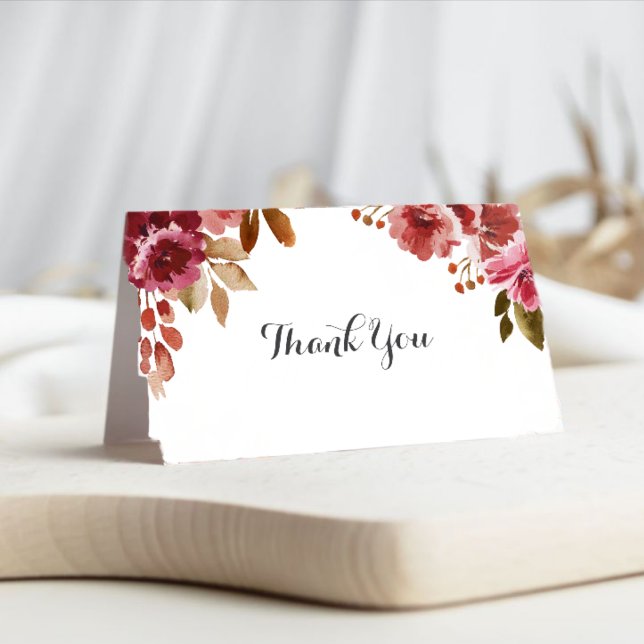 Autumn Rustic Brunch & Bubbly Bridal Shower Thank You Card (Creator Uploaded)