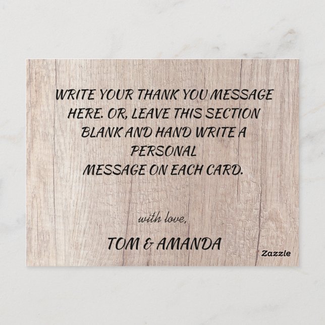 Autumn Rustic Burgundy Calligraphy Flat Wedding Th Postcard (Back)