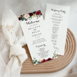 Autumn Rustic Burgundy Calligraphy Wedding Program<br><div class="desc">This autumn rustic burgundy calligraphy wedding program is perfect for a modern wedding. The design features burgundy,  red,  navy,  blue and blush radiant and graceful hand-painted flowers,  inspiring natural beauty.</div>
