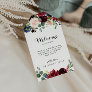 Autumn Rustic Burgundy Calligraphy Wedding Welcome Gift Tags