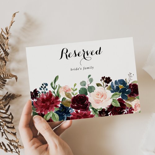 Autumn Rustic Calligraphy Wedding Reserved Sign