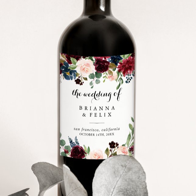 Autumn Rustic Calligraphy Wedding Wine Labels (Creator Uploaded)